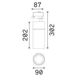 Sistema luce binario QUICK 28W CRI90 4000K ON-OFF BK, 9 x 9 x h30 cm,<Dmora Sale