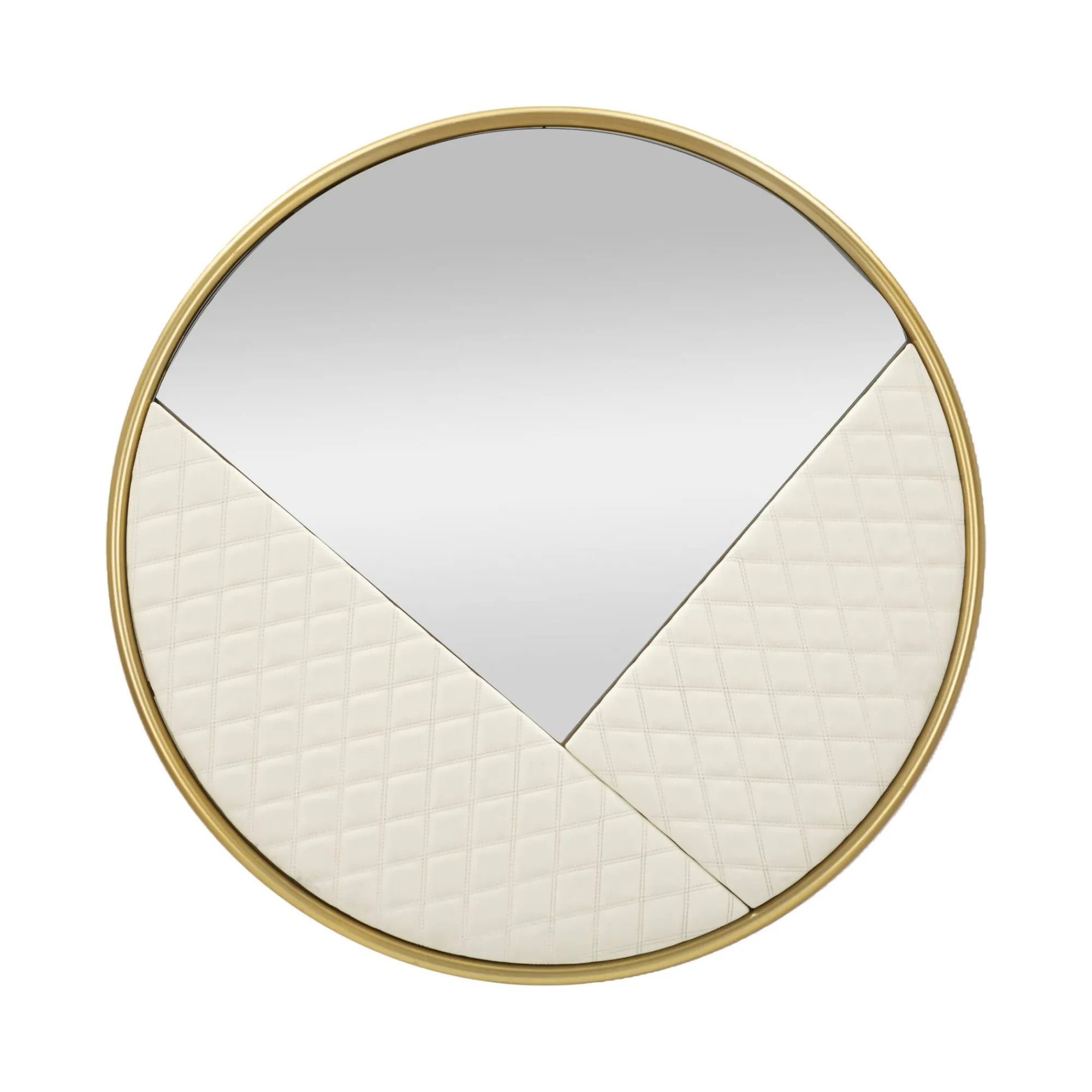 Specchio Bozzole, 80x3 h80 cm, Bianco e Oro<Dmora Fashion