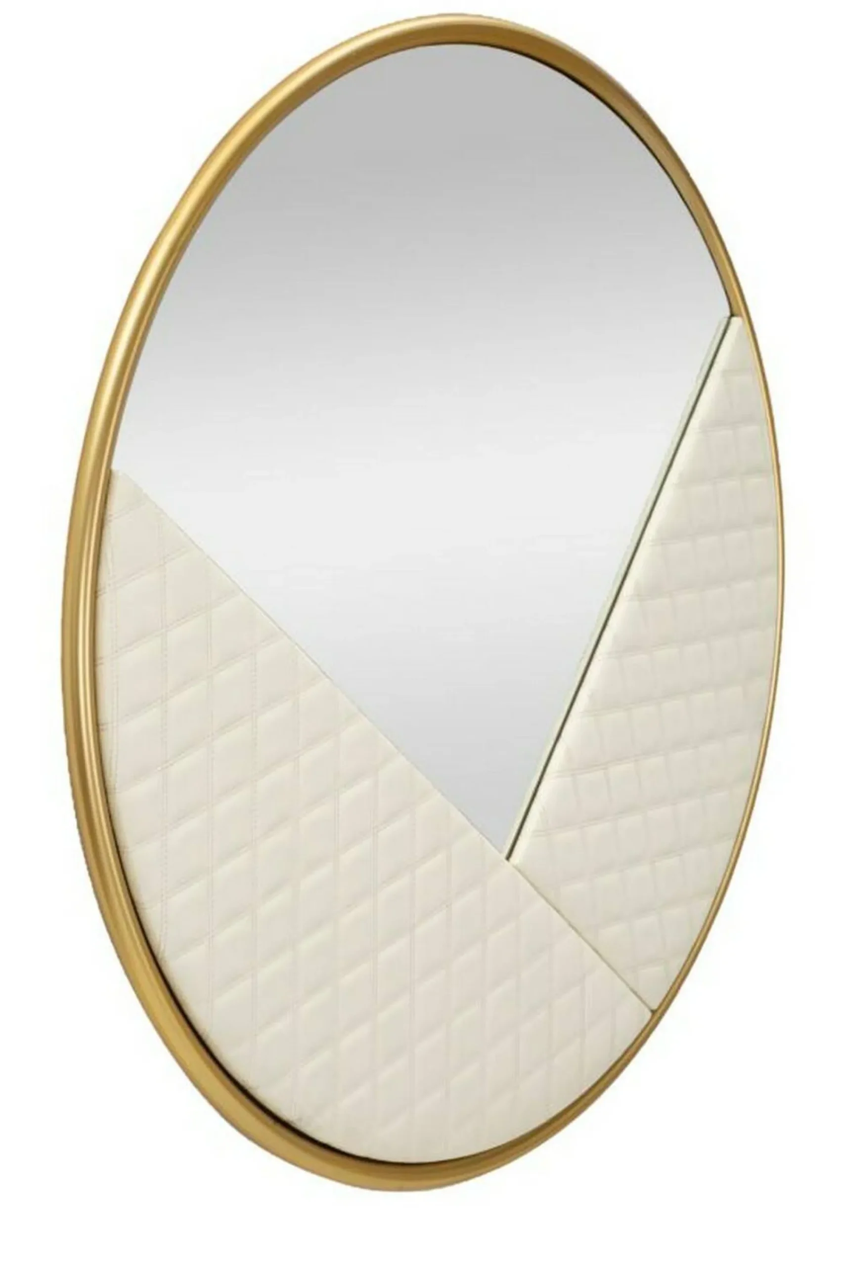 Specchio Bozzole, 80x3 h80 cm, Bianco e Oro<Dmora Fashion