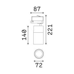 Striscia Led SLOT REC TRIM D25xD5 1000 mm WH, 100 x 3 x h1 cm,<Dmora Hot
