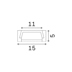 Striscia Led SLOT SUR D15xD5 2000 mm AL, 200 x 2 x h1 cm,<Dmora Outlet