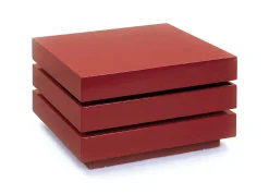 Tavolino con doppio ripiano rotante in MDF laccato lucido<Dmora New