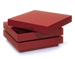 Tavolino con doppio ripiano rotante in MDF laccato lucido<Dmora Fashion