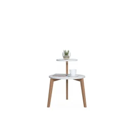 Tavolino da caffè con due piani rotondi, cm 50 x 50 x 62, colore<Dmora Sale
