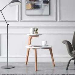 Tavolino da caffè con due piani rotondi, cm 50 x 50 x 62, colore<Dmora Sale