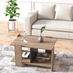 Tavolino da caffè moderno, cm 79 x 44 x 54, colore con dettaglio antracite<Dmora Online