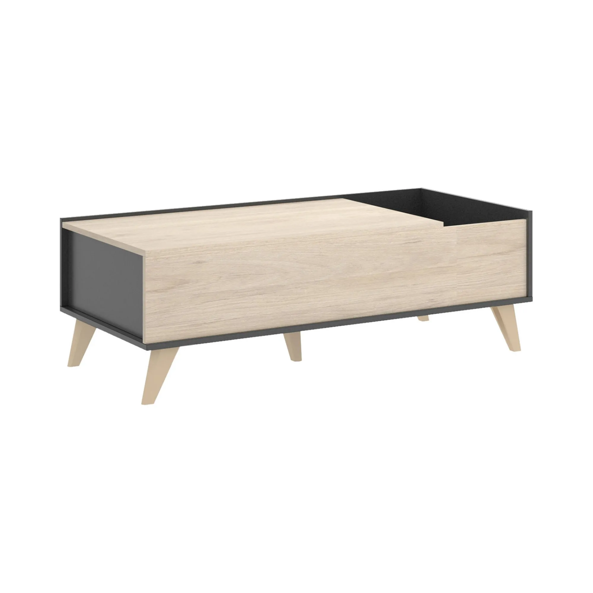 Tavolino da salotto Alexius, 99x60h41 cm, Antracite e Rovere<Dmora Cheap