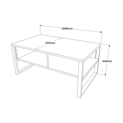 Tavolino da salotto Alfonsa, 100x60h44 cm,<Dmora Clearance