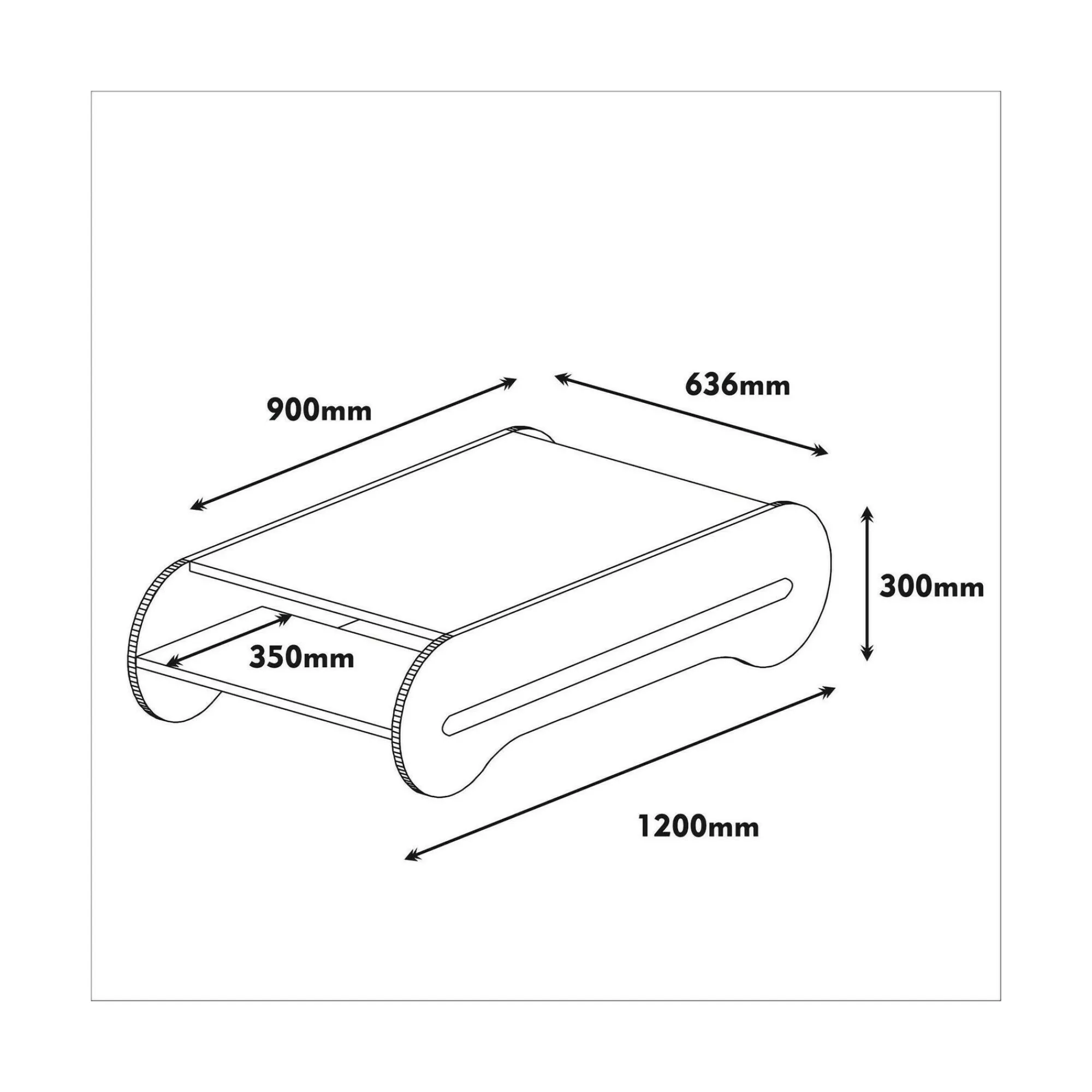 Tavolino da salotto Anz, 120x64h30 cm, Noce e Bianco<Dmora Outlet