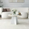 Tavolino da salotto Armanda, 60x60h40 cm, Oro e Bianco<Dmora Store