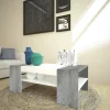 Tavolino da salotto Ashar, cm 110x60h40, Bianco lucido e Cemento<Dmora Hot
