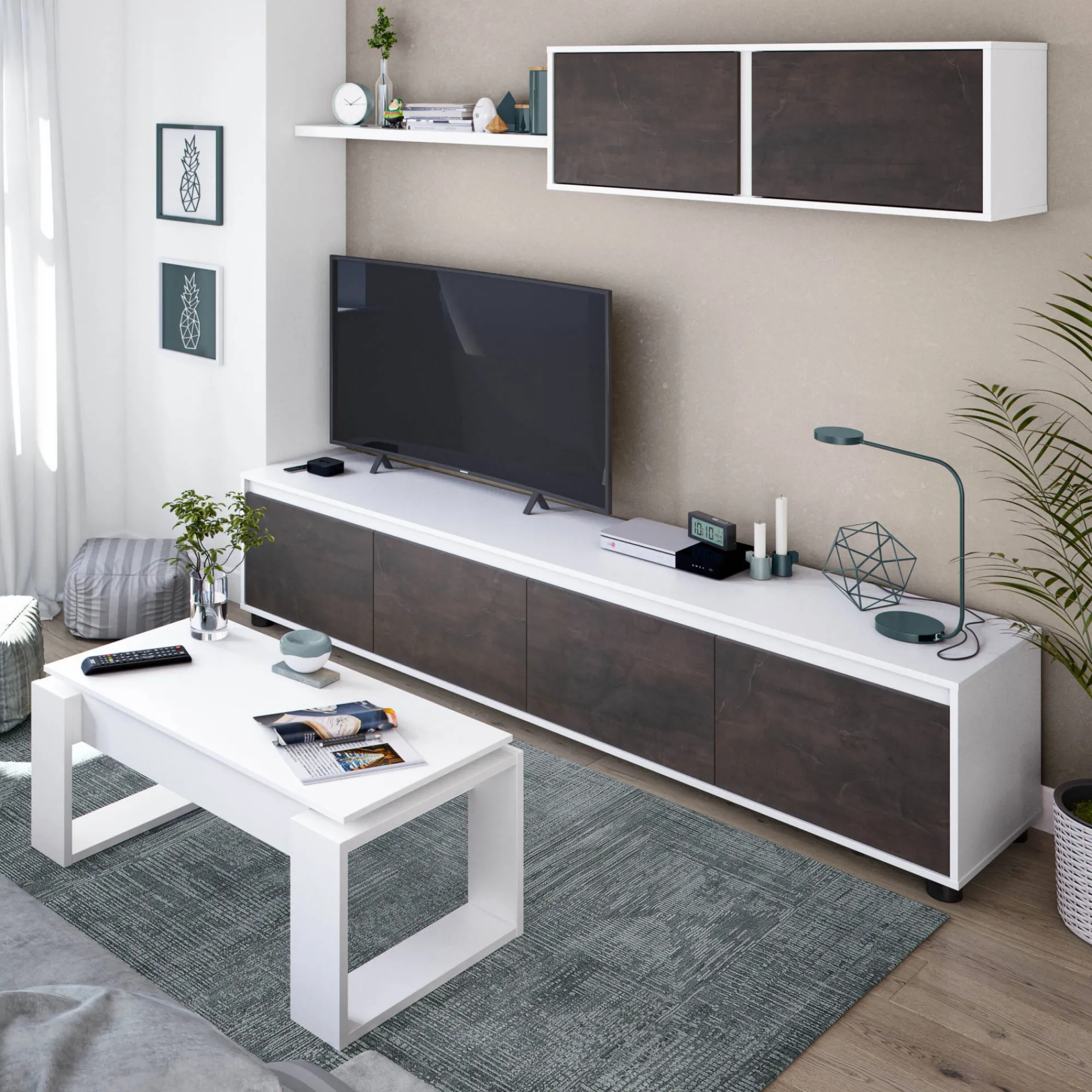 Tavolino da salotto Aspra, 105x55h45/56 cm,<Dmora Store