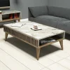Tavolino da salotto Atrani, 105x60h35 cm, Noce e Bianco<Dmora Outlet