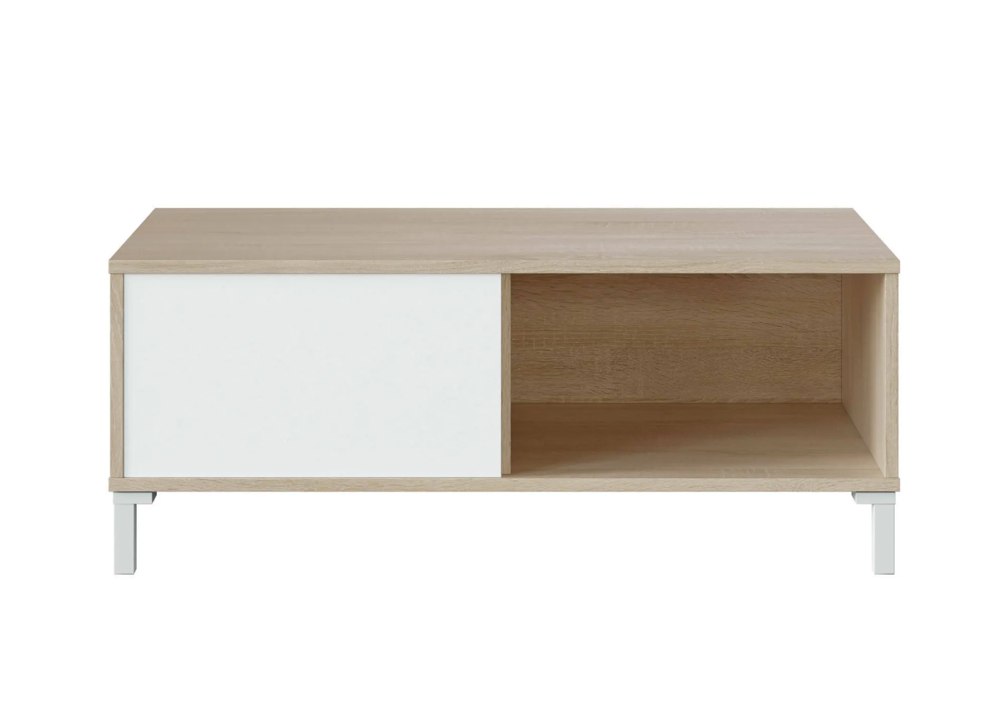 Tavolino da salotto Axinia, 100x50h40 cm, Rovere e Bianco<Dmora New