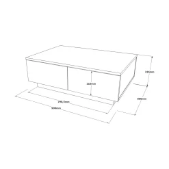 Tavolino da salotto Ay, 90x60h32 cm, Quercia e Bianco<Dmora Cheap
