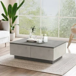 Tavolino da salotto Ay, 90x60h32 cm, Argento e Antracite<Dmora Best