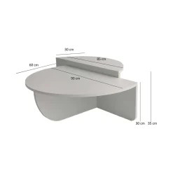 Tavolino da salotto Azim, 90x90h35 cm,<Dmora Online