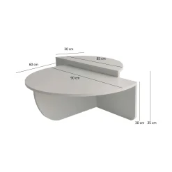 Tavolino da salotto Azim, 90x60h35 cm,<Dmora Cheap