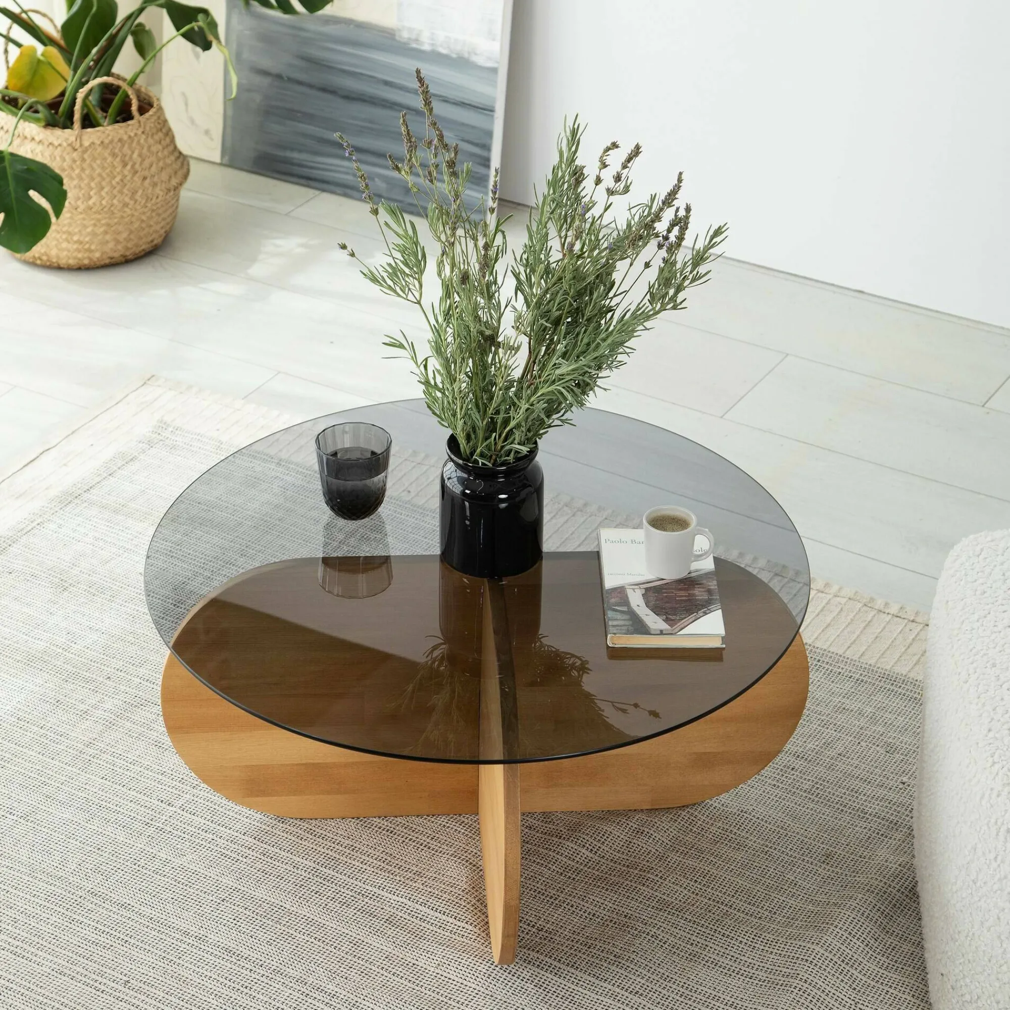 Tavolino da salotto Bagolino, 75x75h35 cm,<Dmora New
