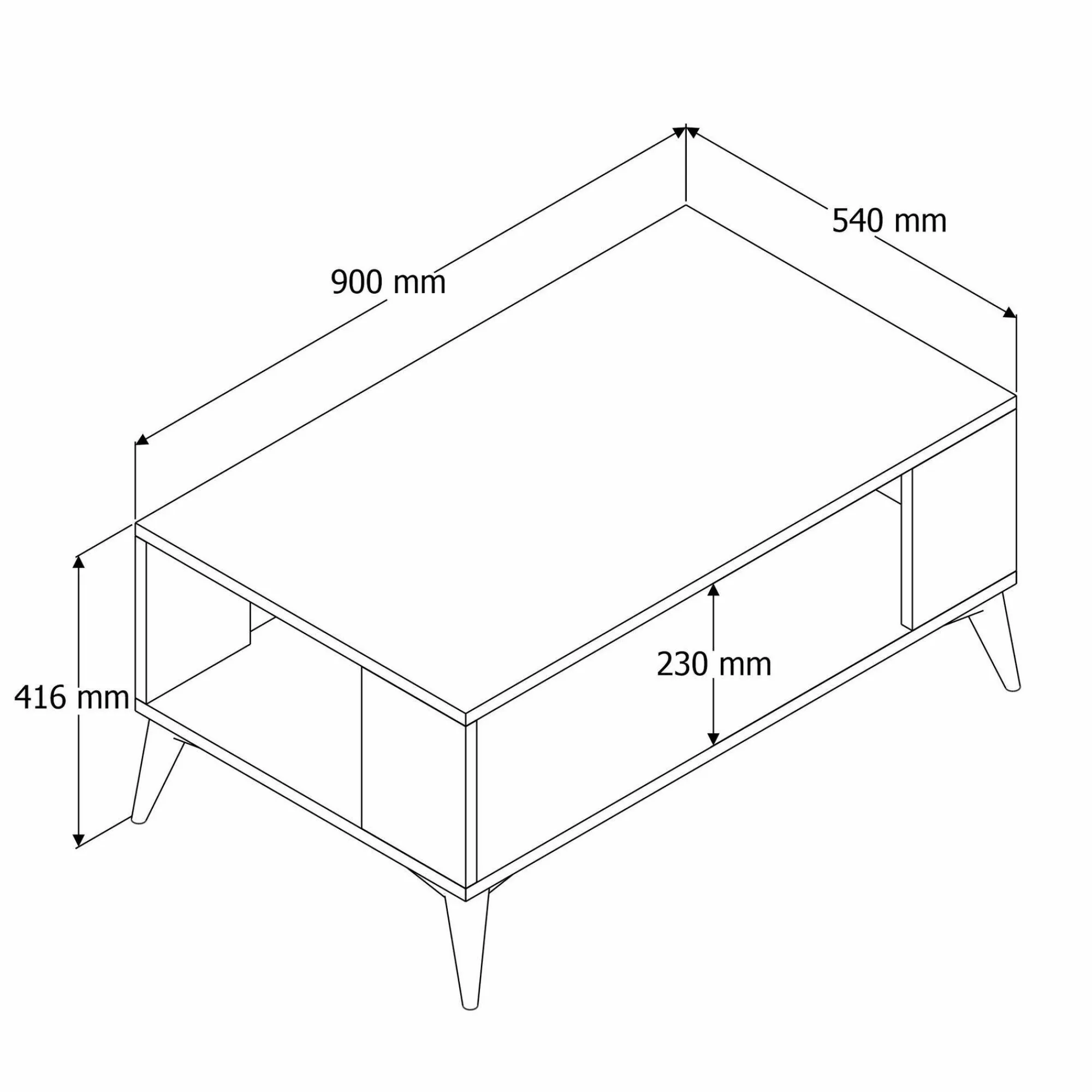 Tavolino da salotto Dabdelkade, 90x42 h54 cm,<Dmora Store