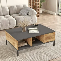 Tavolino da salotto Dalbertoagostinell, 90x60 h33 cm, Quercia e Antracite<Dmora Sale