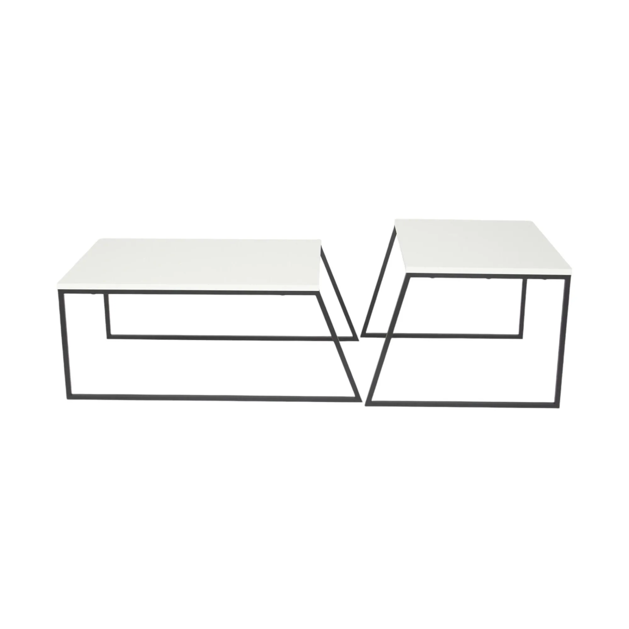 Tavolino da salotto Dbassin, 88x50 h38 cm, Bianco e Nero<Dmora Shop