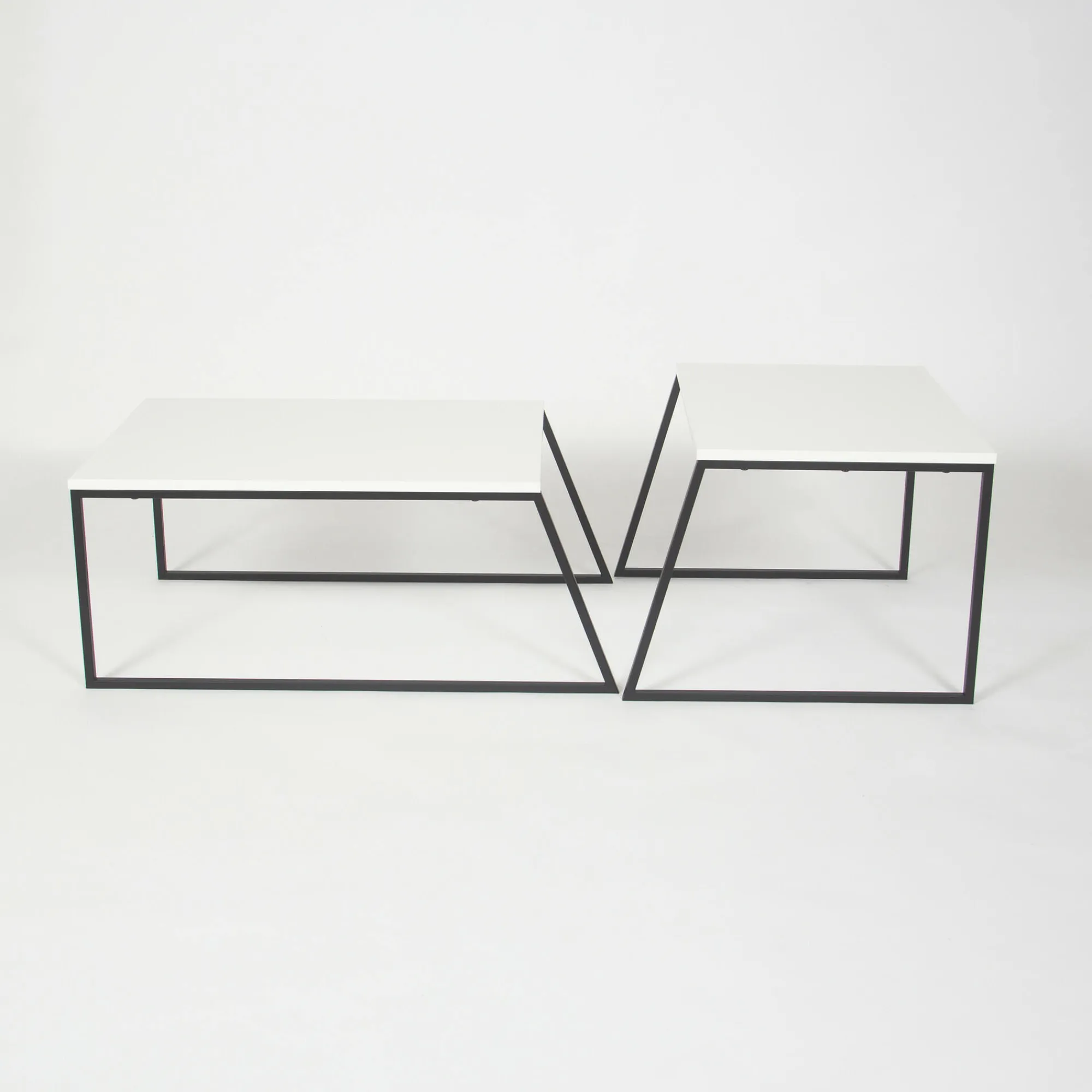 Tavolino da salotto Dbassin, 88x50 h38 cm, Bianco e Nero<Dmora Shop