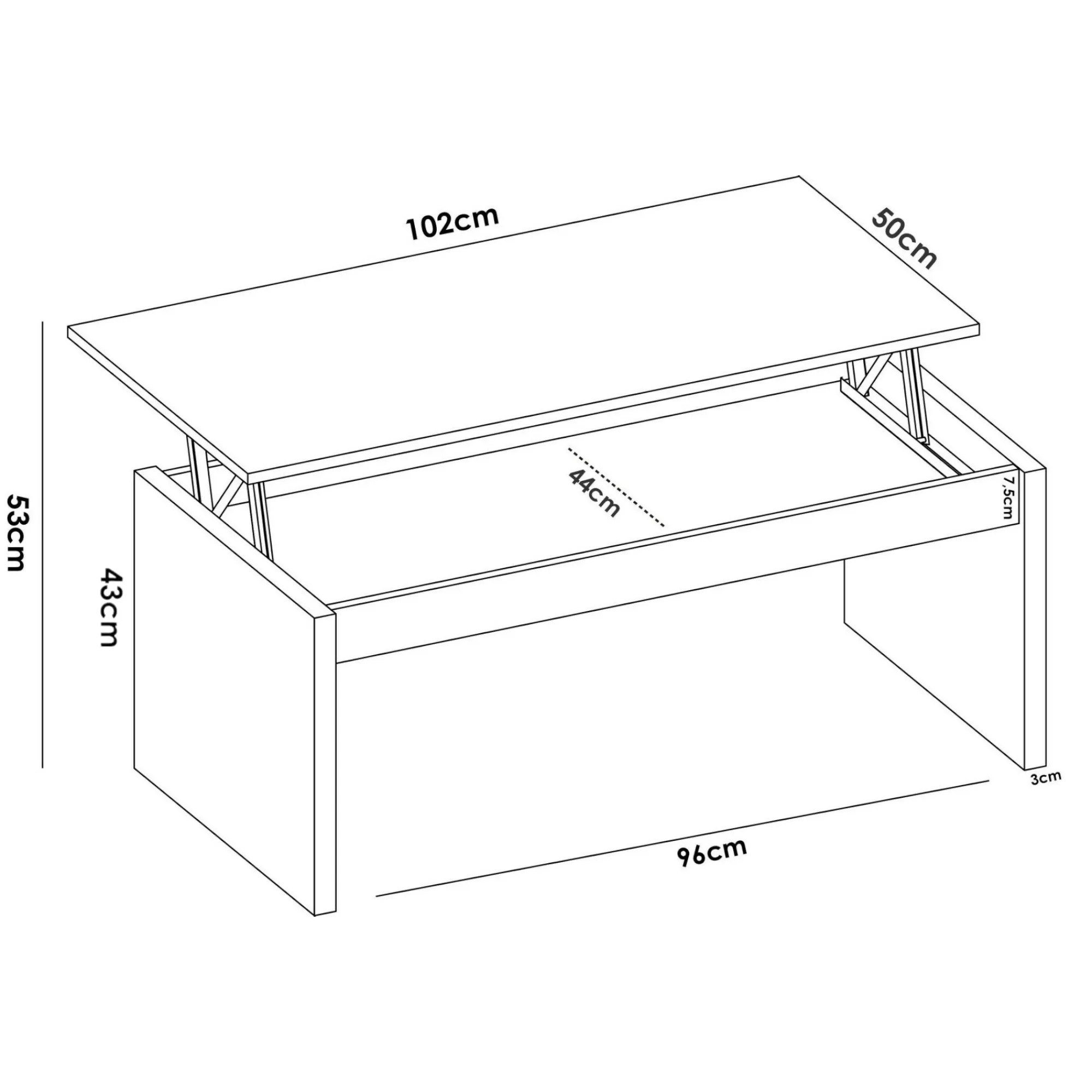 Tavolino da salotto Dburgi, 102x50h43 cm,<Dmora Shop