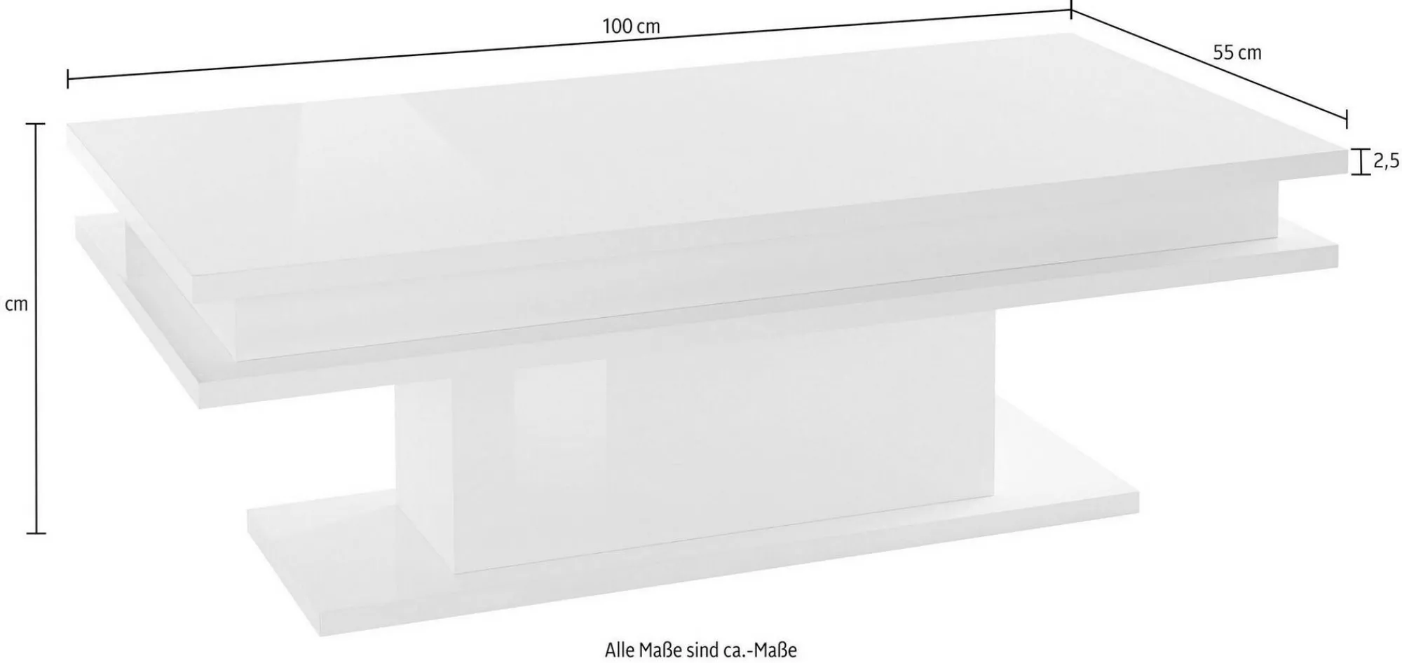 Tavolino da salotto Dcampores, 100x55h42 cm, lucido<Dmora New