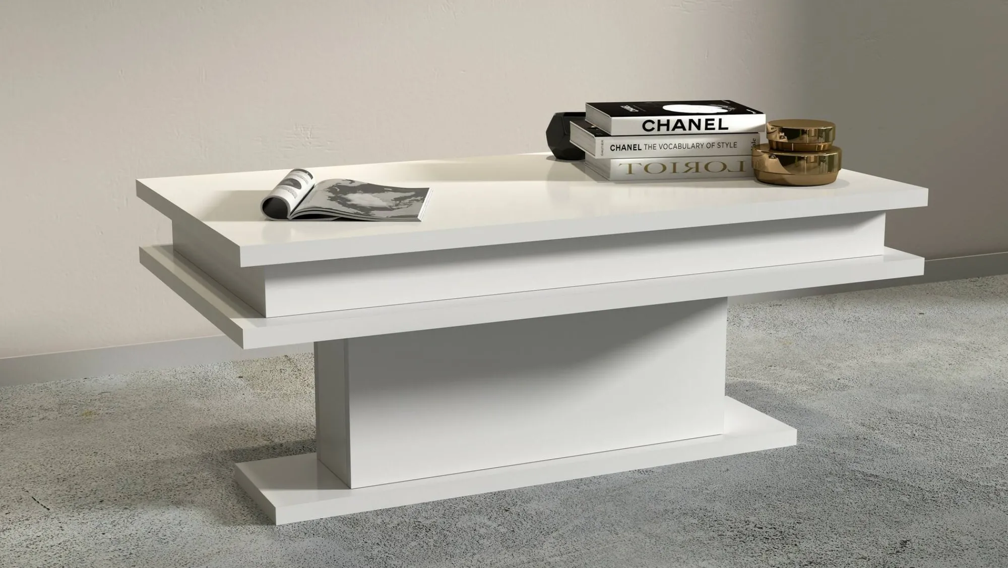 Tavolino da salotto Dcampores, 100x55h42 cm, lucido<Dmora New