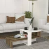 Tavolino da salotto Dfrancescomarianav, 40x44 h33 cm, Bianco e Noce<Dmora Fashion