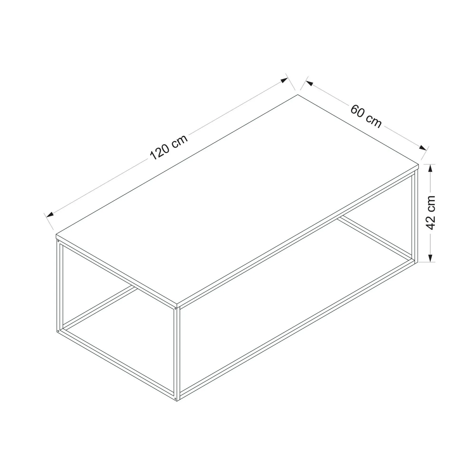 Tavolino da salotto Dhernande, 120x60 h42 cm,<Dmora Hot
