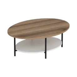 Tavolino da salotto Dilingjunio, 90x60 h36 cm, Quercia e Bianco<Dmora New