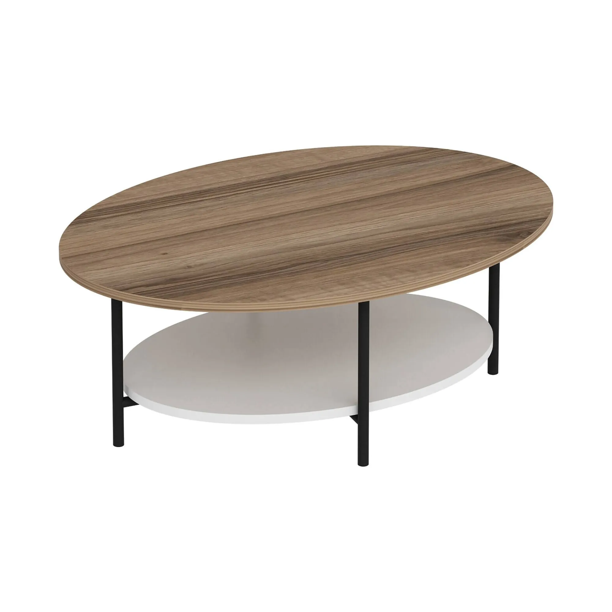 Tavolino da salotto Dilingjunio, 90x60 h36 cm, Quercia e Bianco<Dmora New
