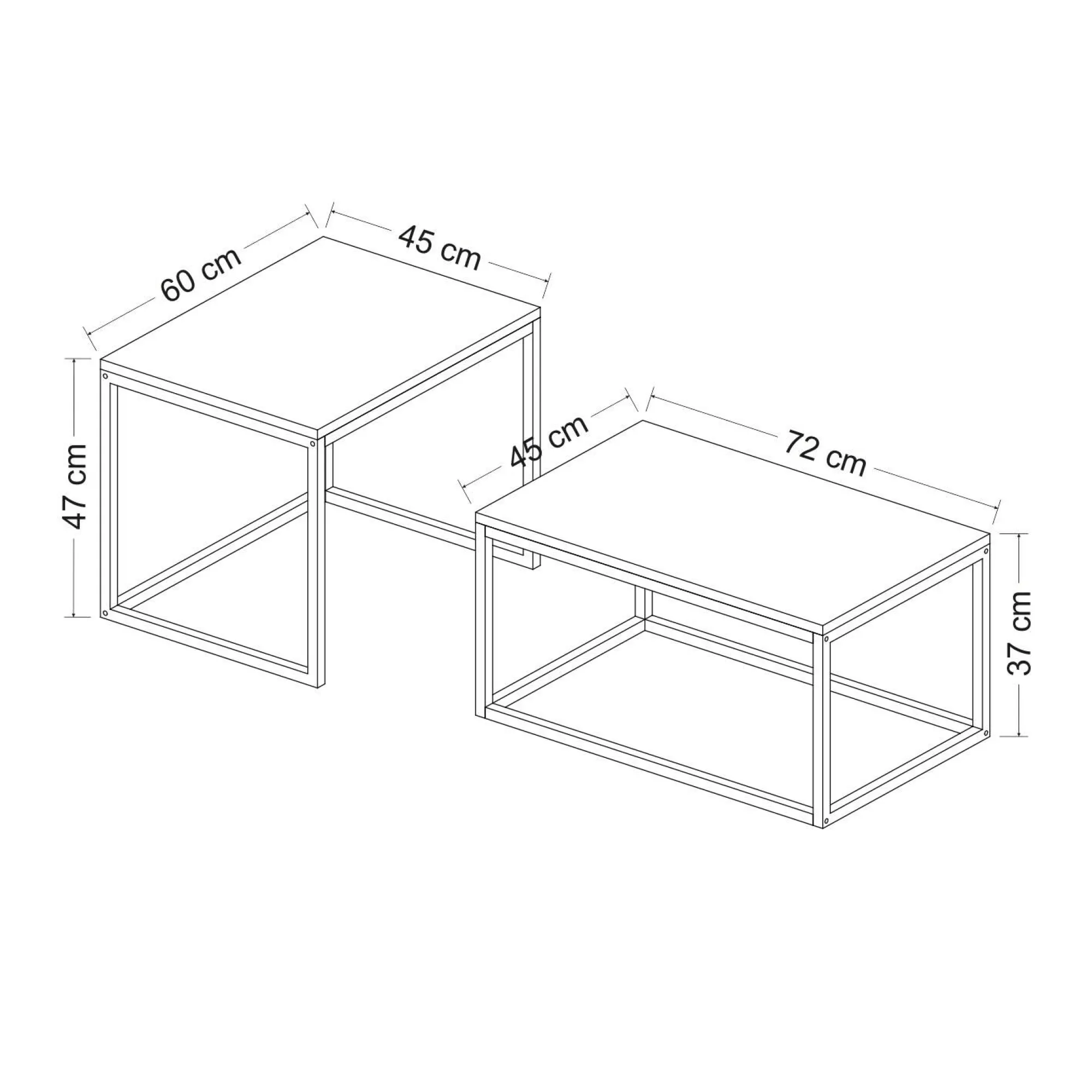 Tavolino da salotto Dmaccacar, 72x37 h45 cm,<Dmora Discount