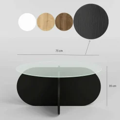Tavolino da salotto Doliveir, 75x75h35 cm,<Dmora Online