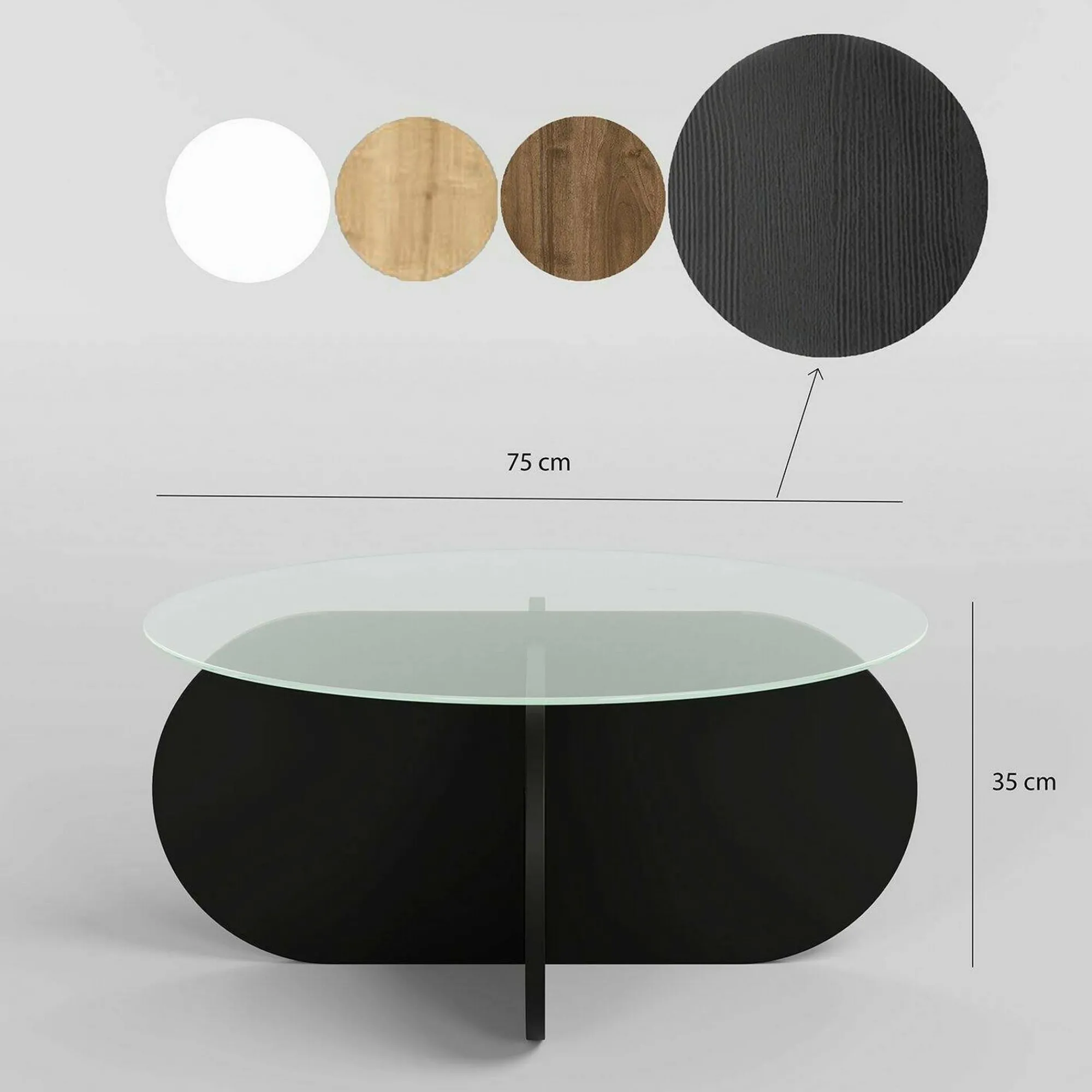 Tavolino da salotto Doliveir, 75x75h35 cm,<Dmora Online