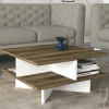 Tavolino da salotto Dpalmier, 60x60h31 cm, Noce e Bianco<Dmora Clearance