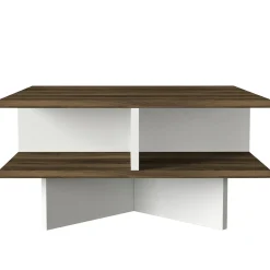 Tavolino da salotto Dpalmier, 60x60h31 cm, Noce e Bianco<Dmora Clearance