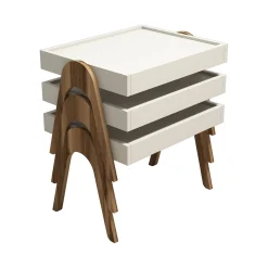 Tavolino da salotto Dpisciott, 54x40 h64 cm, Noce e Crema<Dmora Best Sale