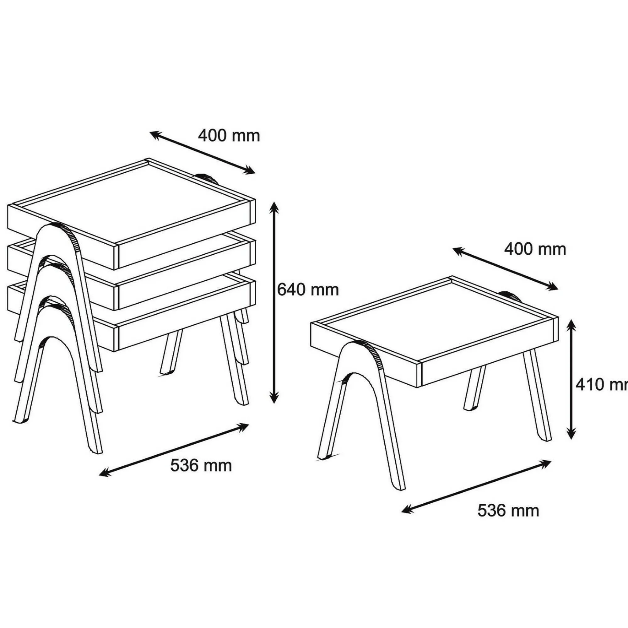 Tavolino da salotto Dpisciott, 54x40 h64 cm,<Dmora Cheap