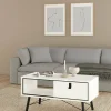 Tavolino da salotto Dvalot, 48x102 h50 cm, Bianco e Nero<Dmora Shop