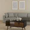 Tavolino da salotto Dvalot, 48x102 h50 cm, Nero e Noce<Dmora Online