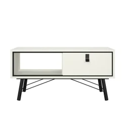 Tavolino da salotto Dvalot, 48x102 h50 cm, Bianco e Nero<Dmora Shop