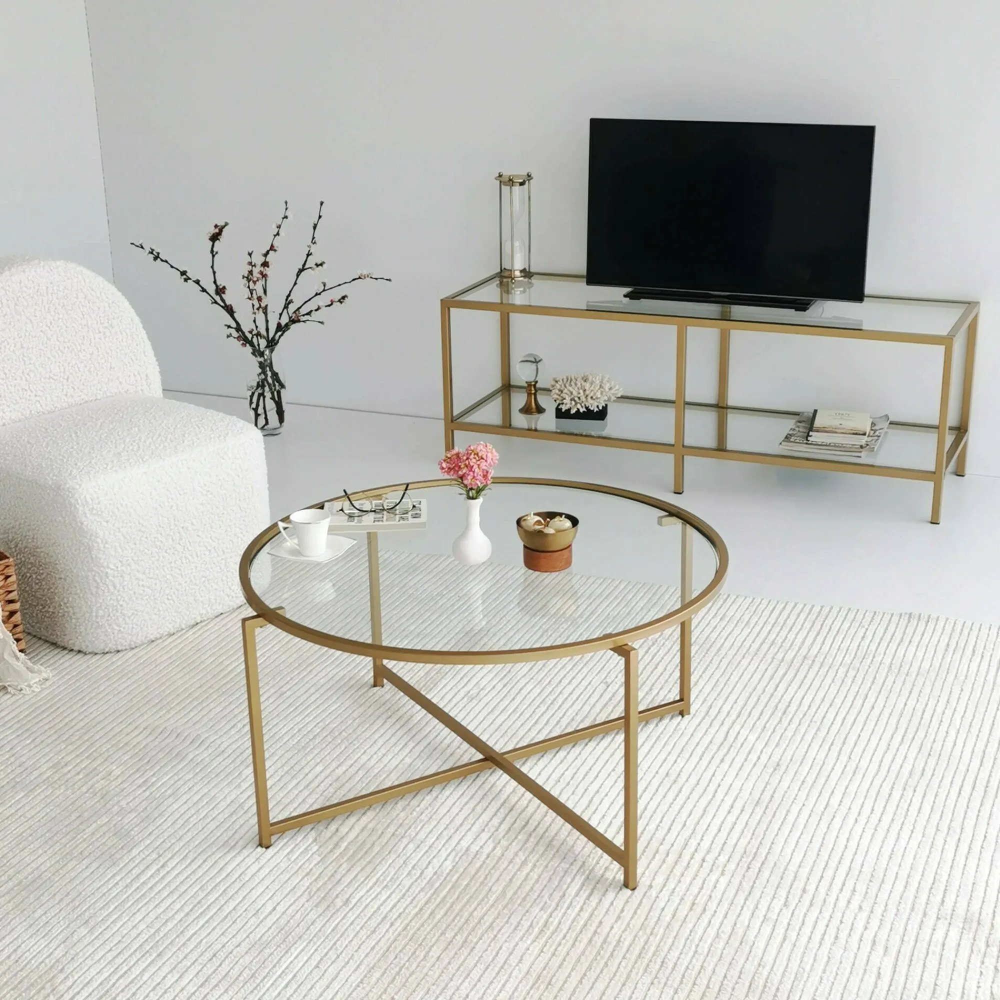 Tavolino da salotto Ecaterina, 83x83h40 cm,<Dmora Hot