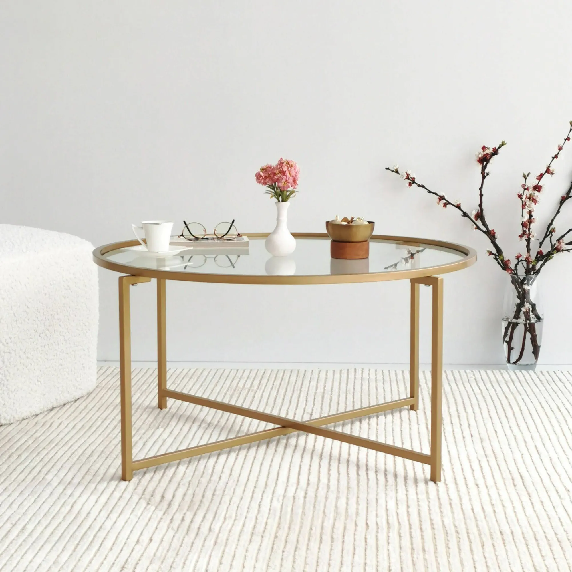 Tavolino da salotto Ecaterina, 83x83h40 cm,<Dmora Hot