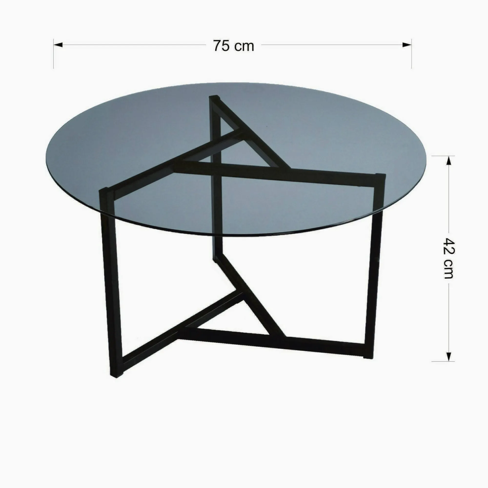 Tavolino da salotto Esperia, 75x75h42 cm, Tortora e Nero<Dmora Store