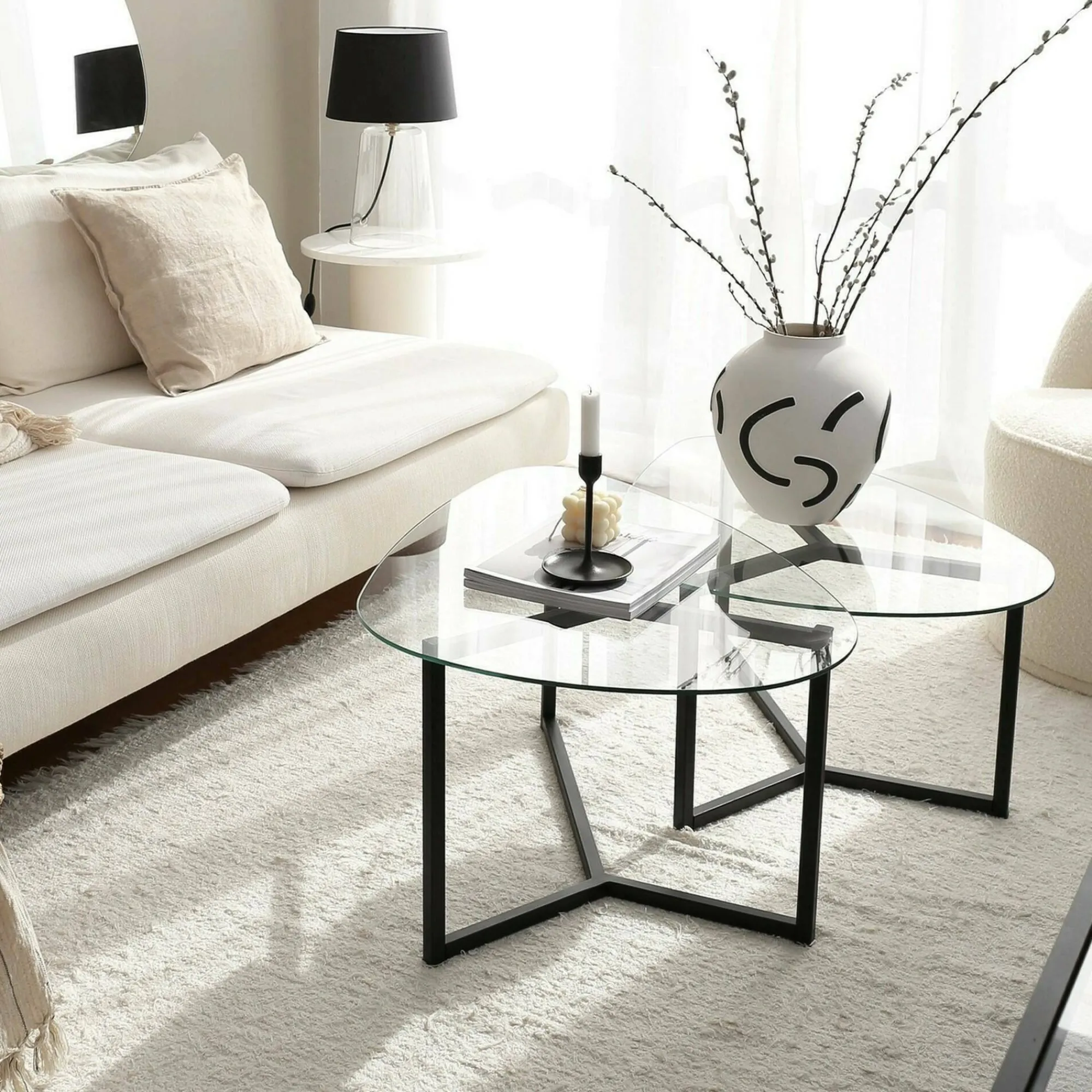Tavolino da salotto Flora, 82x58h40 cm,<Dmora Discount