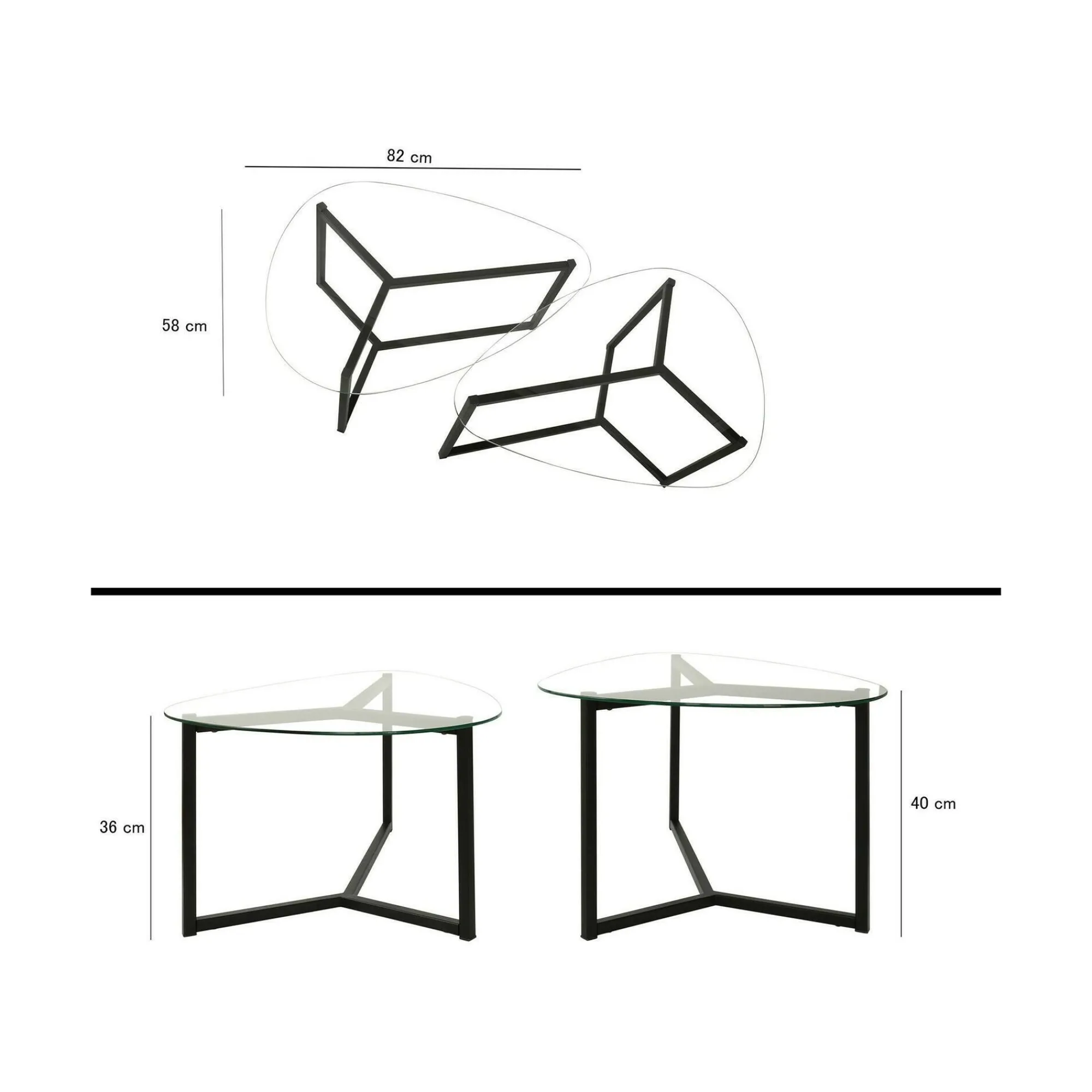 Tavolino da salotto Flora, 82x58h40 cm,<Dmora Discount