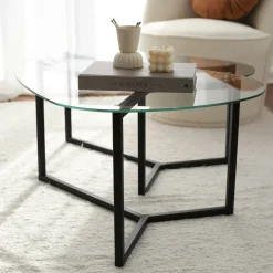 Tavolino da salotto Flora, 82x58h40 cm,<Dmora Discount